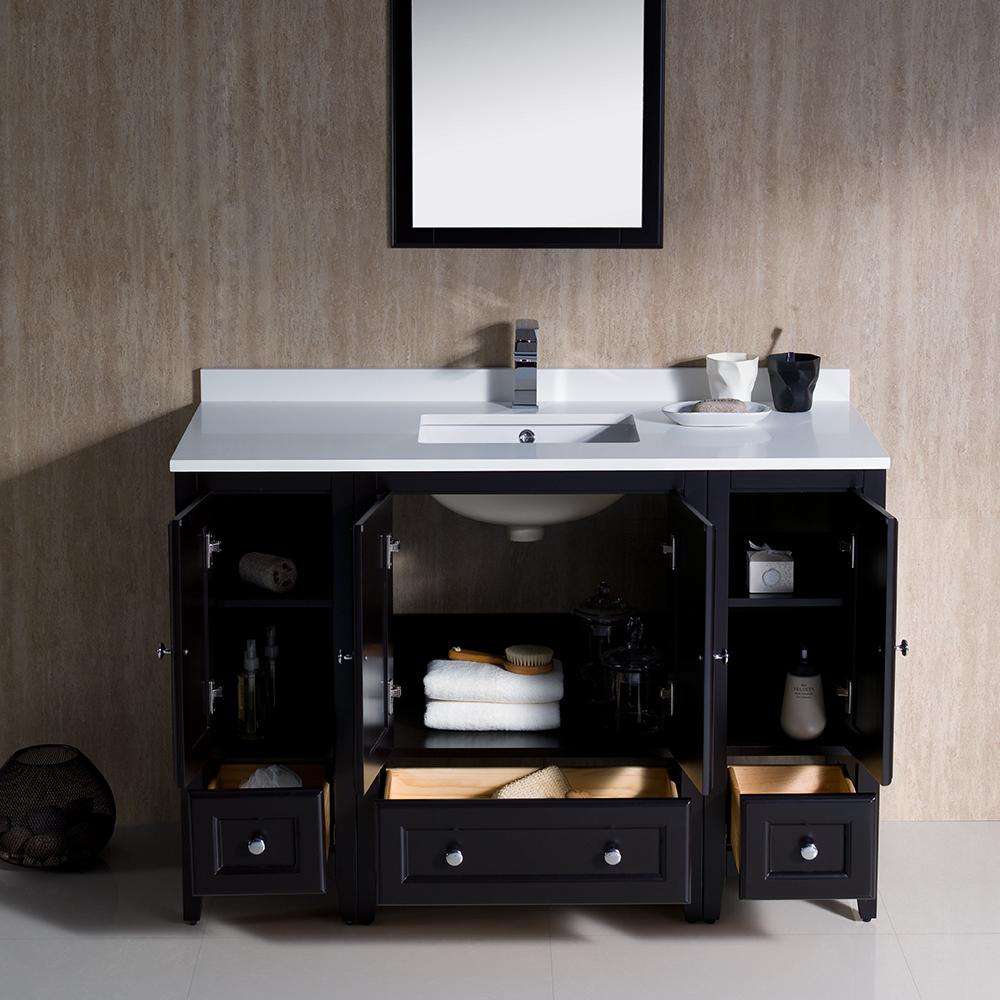 Fresca Oxford 48" Espresso Traditional Bathroom Vanity