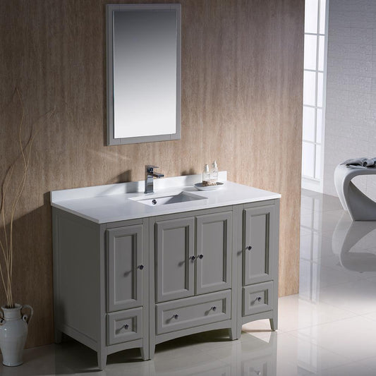 Fresca-Oxford-48"-Gray-Traditional-Bathroom-Vanity-(FVN20-122412GR)