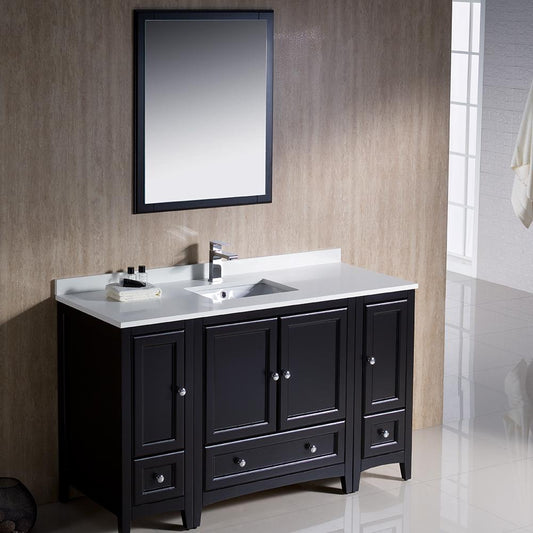 Fresca-Oxford-54"-Espresso-Traditional-Bathroom-Vanity-(FVN20-123012ES)