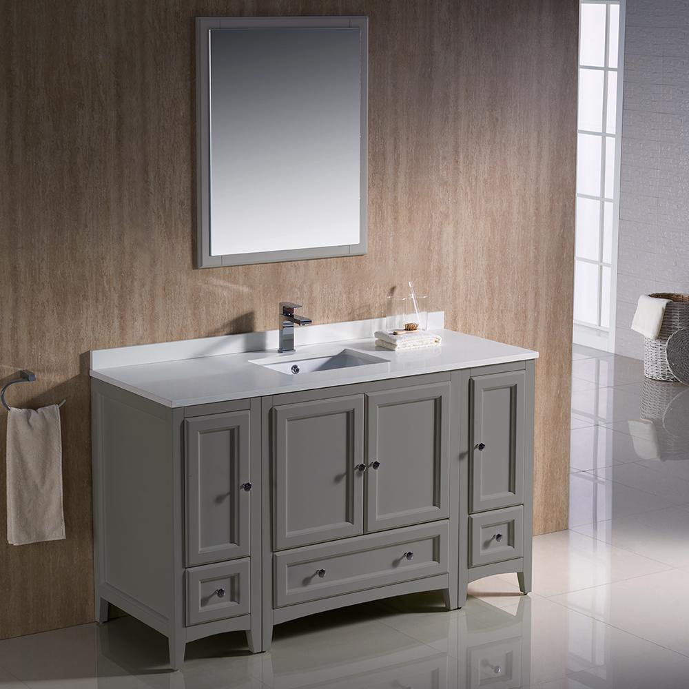 Fresca-Oxford-54"-Gray-Traditional-Bathroom-Vanity-(FVN20-123012GR)