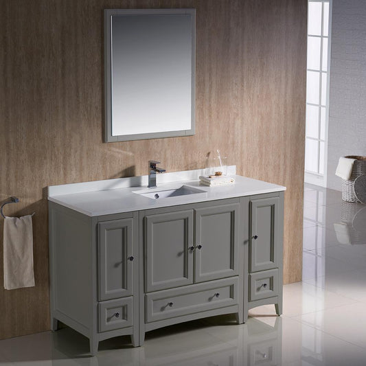 Fresca-Oxford-54"-Gray-Traditional-Bathroom-Vanity-(FVN20-123012GR)