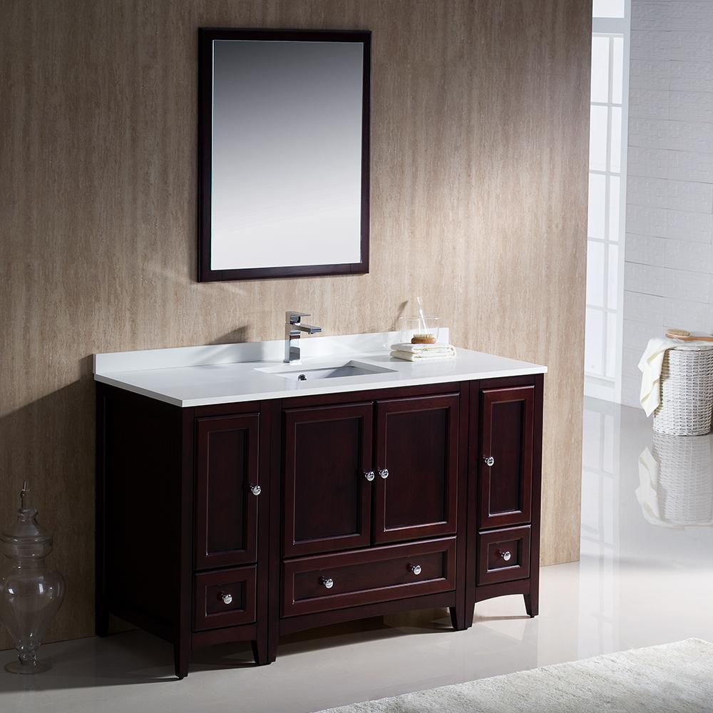 Fresca-Oxford-54"-Mahogany-Traditional-Bathroom-Vanity-(FVN20-123012MH)