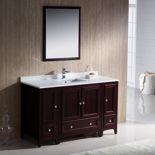 Fresca-Oxford-54"-Mahogany-Traditional-Bathroom-Vanity-(FVN20-123012MH)