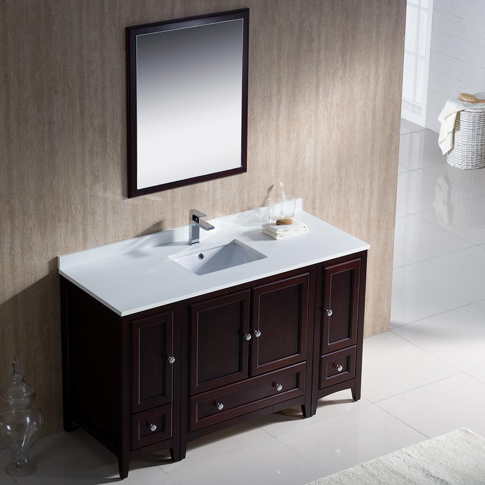 Fresca Oxford 54" Mahogany Traditional Bathroom Vanity