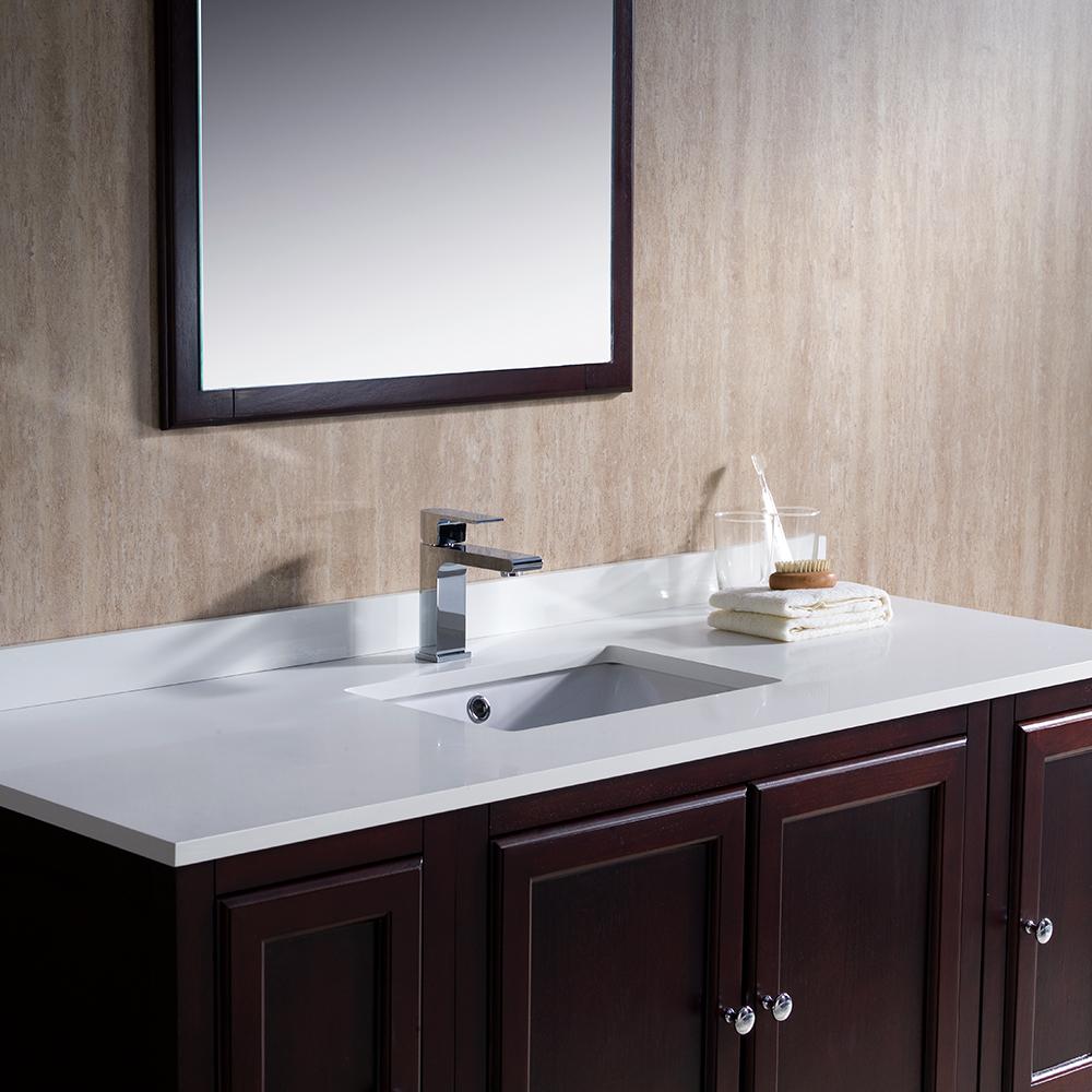 Fresca Oxford 54" Mahogany Traditional Bathroom Vanity