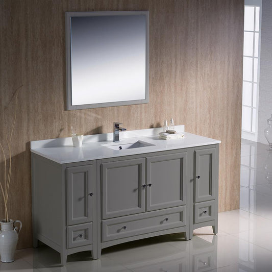 Fresca-Oxford-60"-Gray-Traditional-Bathroom-Vanity-(FVN20-123612GR)