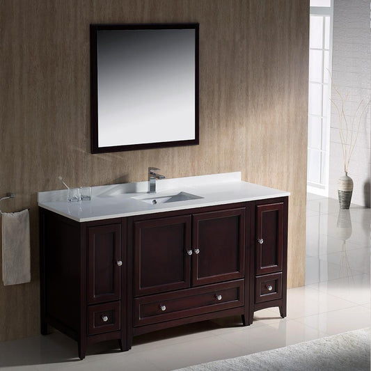 Fresca-Oxford-60"-Mahogany-Traditional-Bathroom-Vanity-(FVN20-123612MH)