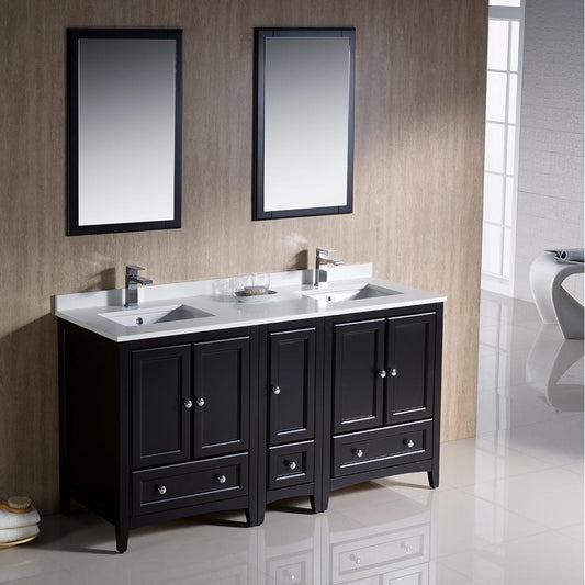 Fresca-Oxford-60"-Espresso-Traditional-Double-Sink-Bathroom-Vanity-(FVN20-241224ES)