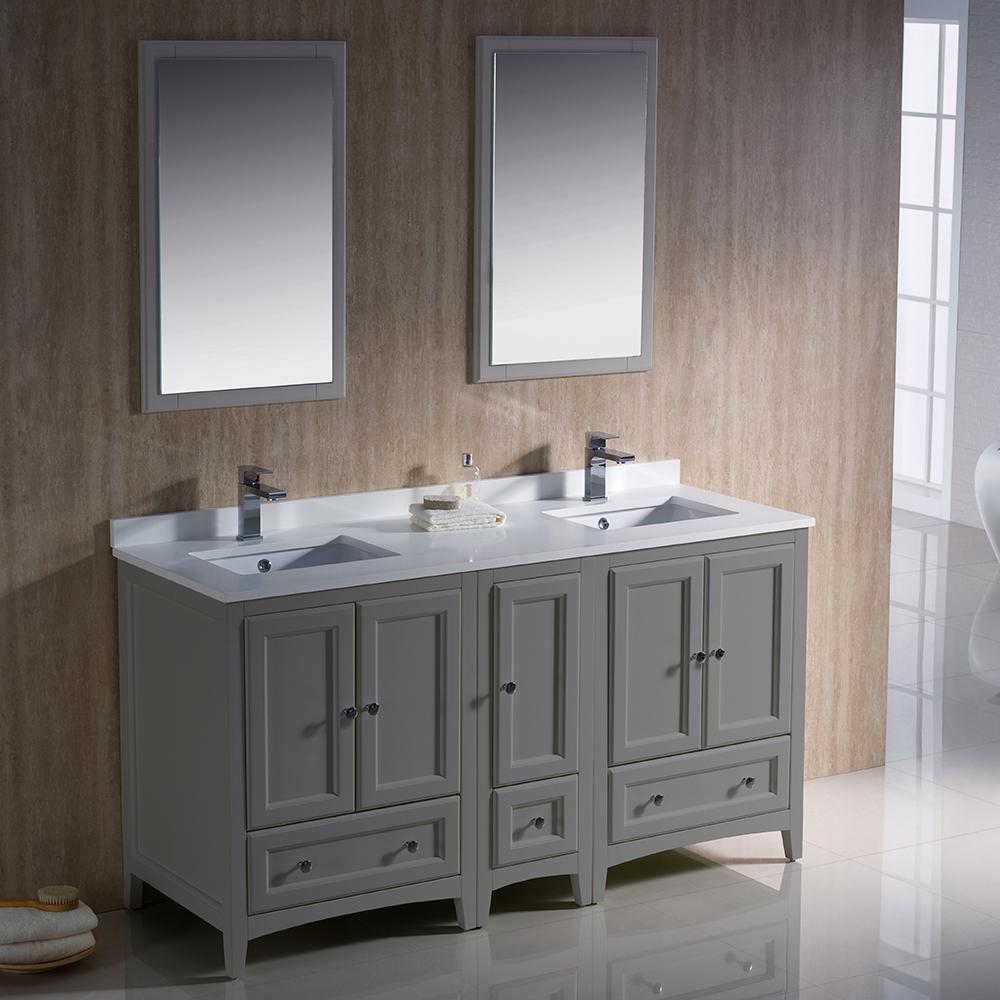 Fresca-Oxford-60"-Gray-Traditional-Double-Sink-Bathroom-Vanity-(FVN20-241224GR)