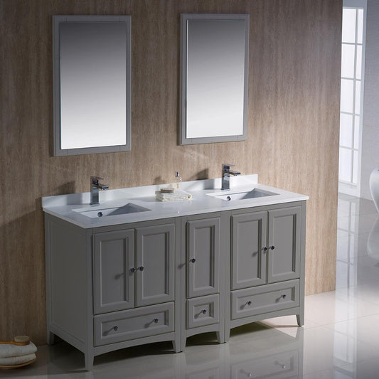 Fresca-Oxford-60"-Gray-Traditional-Double-Sink-Bathroom-Vanity-(FVN20-241224GR)
