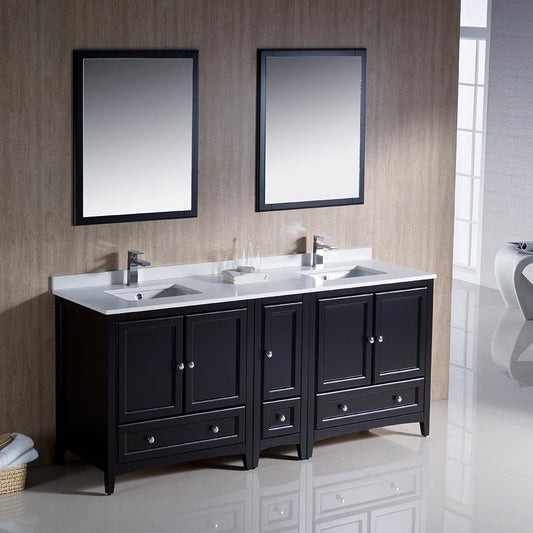 Fresca-Oxford-72"-Espresso-Traditional-Double-Sink-Bathroom-Vanity-(FVN20-301230ES)