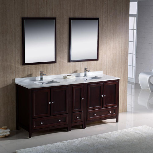 Fresca-Oxford-72"-Mahogany-Traditional-Double-Sink-Bathroom-Vanity-(FVN20-301230MH)