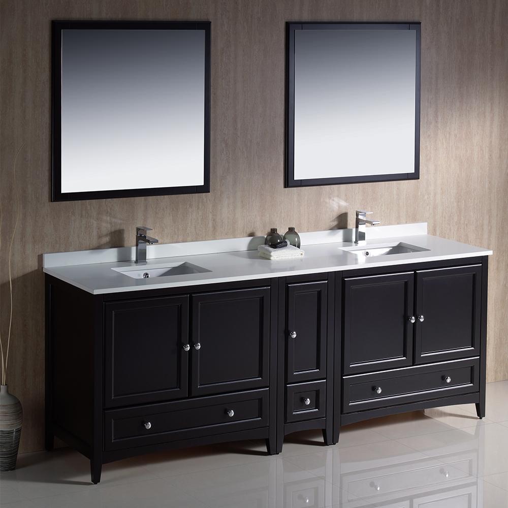 Fresca-Oxford-84"-Espresso-Traditional-Double-Sink-Bathroom-Vanity-(FVN20-361236ES)