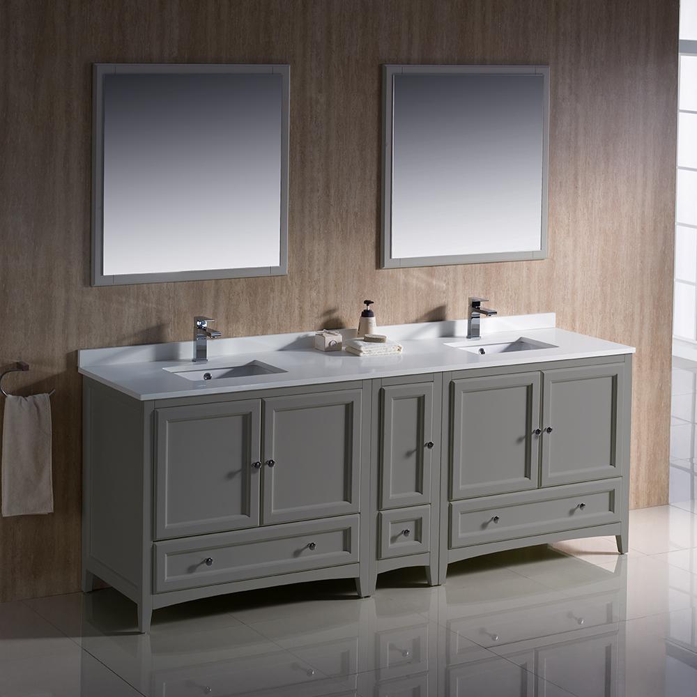 Fresca-Oxford-84"-Gray-Traditional-Double-Sink-Bathroom-Vanity-(FVN20-361236GR)