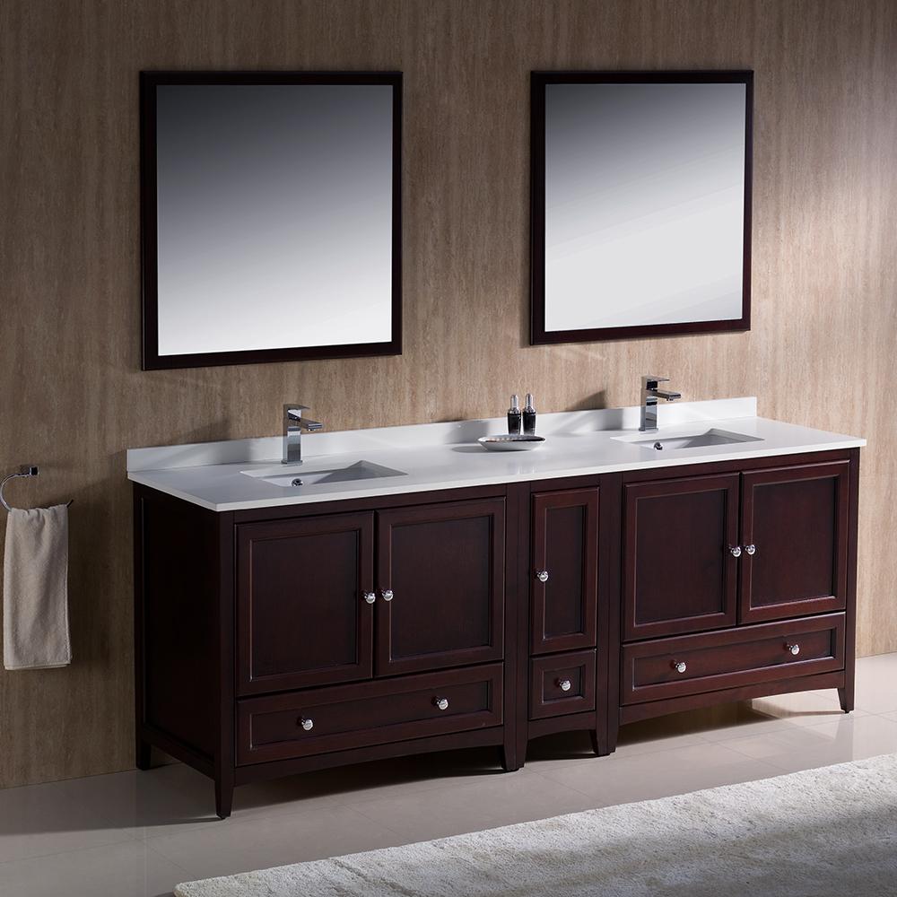 Fresca-Oxford-84"-Mahogany-Traditional-Double-Sink-Bathroom-Vanity-(FVN20-361236MH)