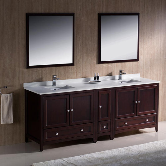 Fresca-Oxford-84"-Mahogany-Traditional-Double-Sink-Bathroom-Vanity-(FVN20-361236MH)