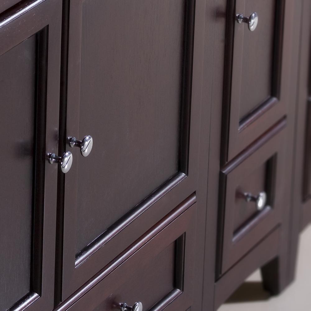 Fresca Oxford 84" Mahogany Traditional Double Sink Bathroom Vanity
