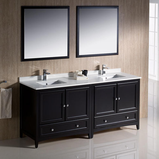 Fresca-Oxford-72"-Espresso-Traditional-Double-Sink-Bathroom-Vanity-(FVN20-3636ES)