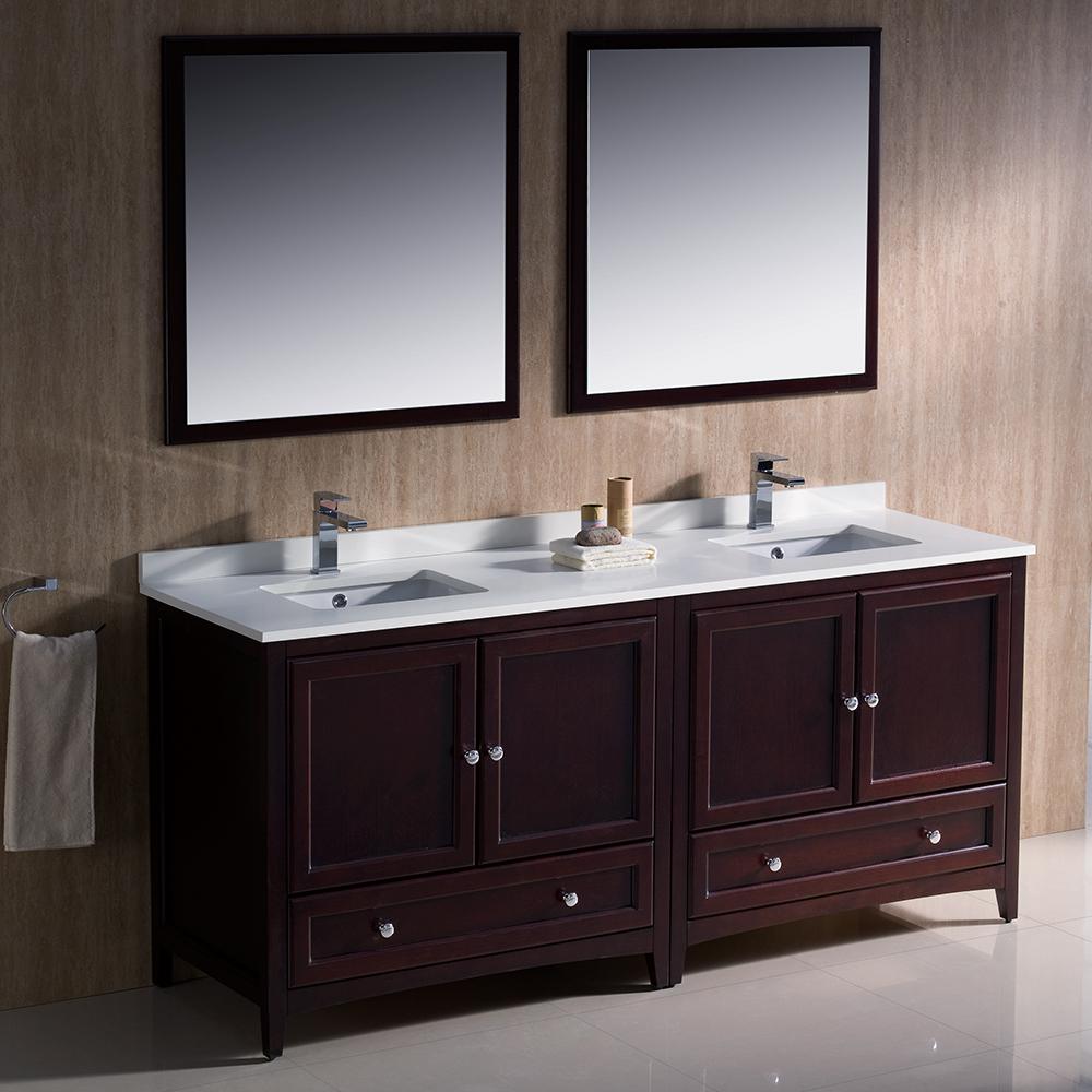 Fresca-Oxford-72"-Mahogany-Traditional-Double-Sink-Bathroom-Vanity-(FVN20-3636MH)