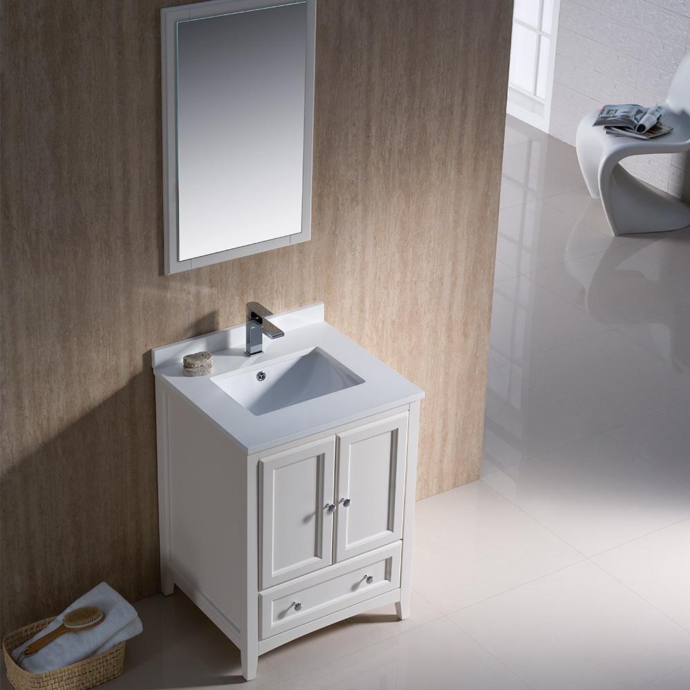 Fresca Oxford 24" Antique White Traditional Bathroom Vanity