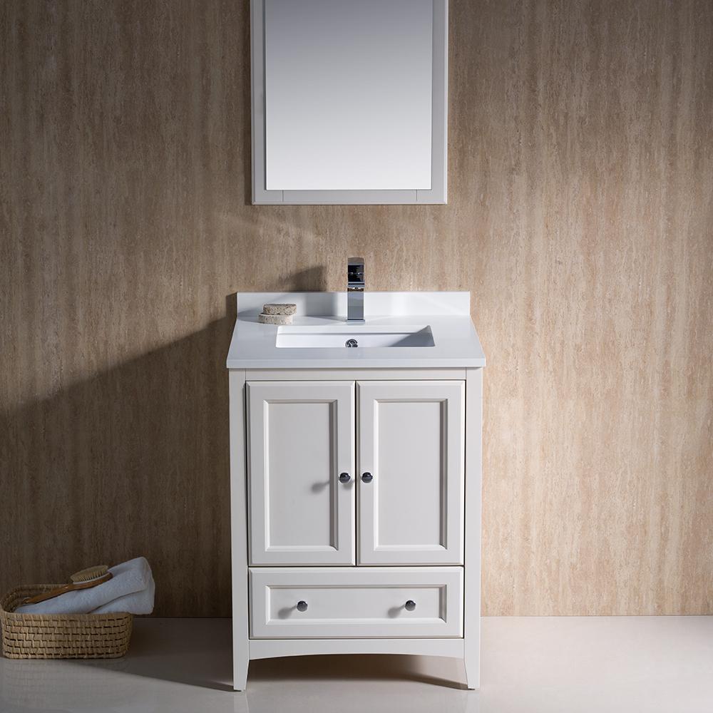 Fresca Oxford 24" Antique White Traditional Bathroom Vanity