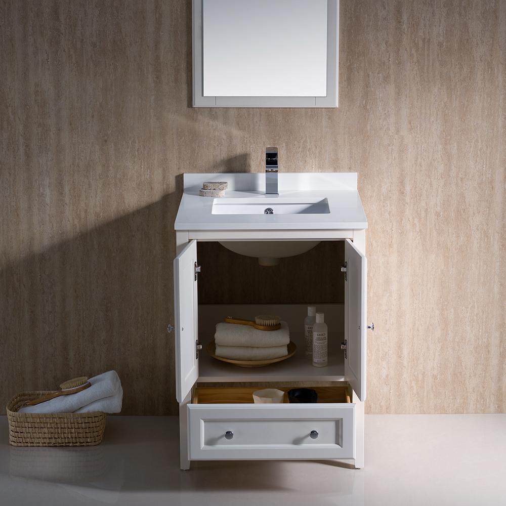 Fresca Oxford 24" Antique White Traditional Bathroom Vanity