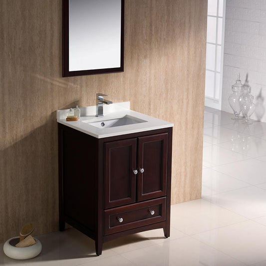 Fresca-Oxford-24"-Mahogany-Traditional-Bathroom-Vanity-(FVN2024MH)
