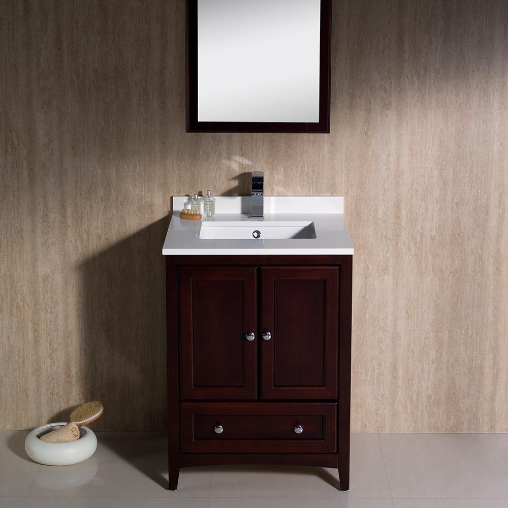 Fresca Oxford 24" Mahogany Traditional Bathroom Vanity