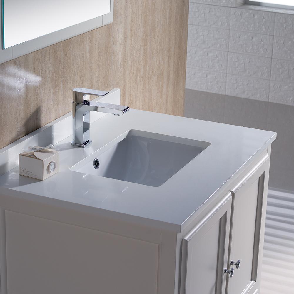 Fresca Oxford 30" Antique White Traditional Bathroom Vanity
