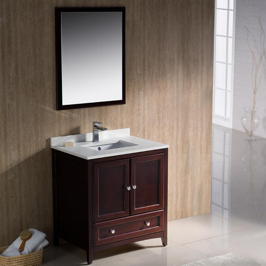 Fresca-Oxford-30"-Mahogany-Traditional-Bathroom-Vanity-(FVN2030MH)