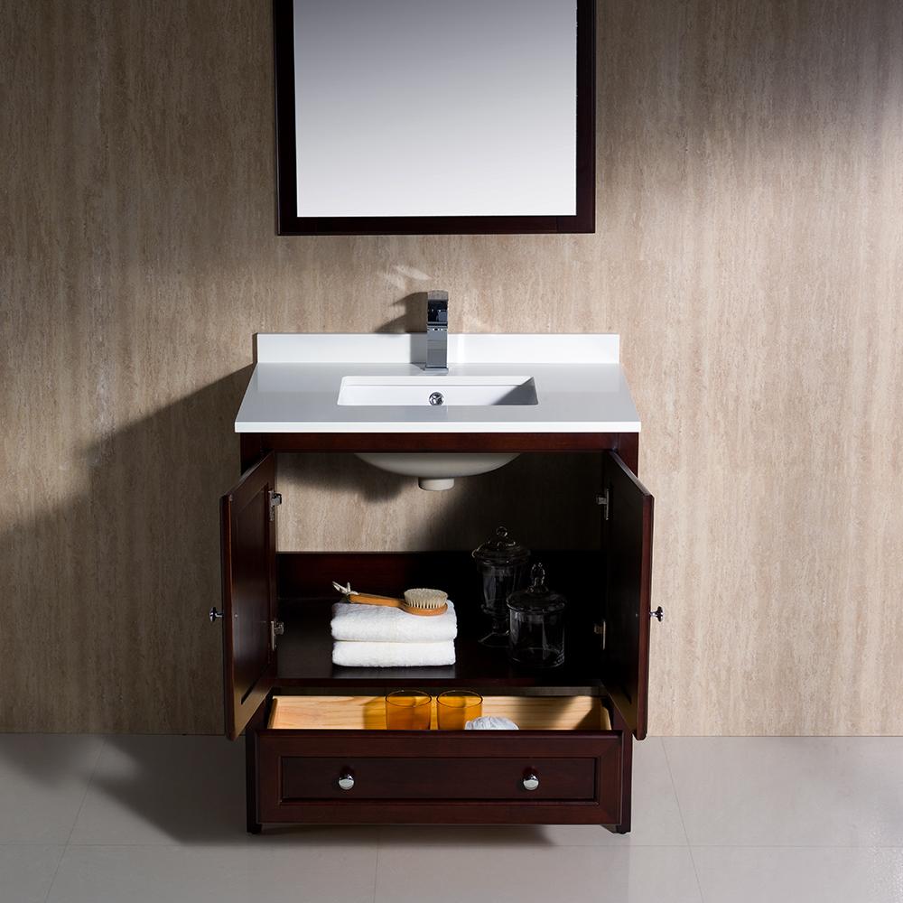 Fresca Oxford 30" Mahogany Traditional Bathroom Vanity