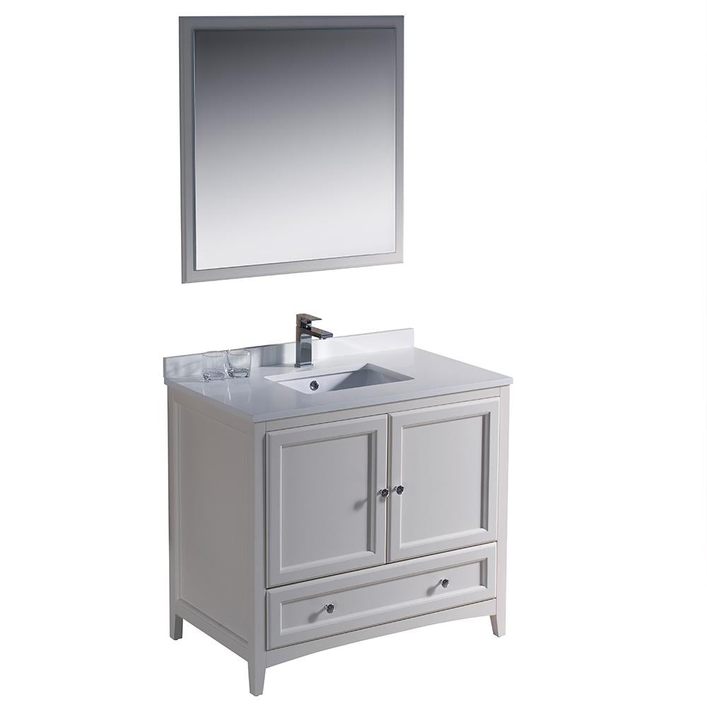 Fresca Oxford 36" Antique White Traditional Bathroom Vanity