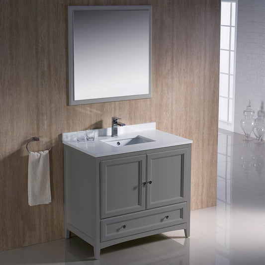 Fresca-Oxford-36"-Gray-Traditional-Bathroom-Vanity-(FVN2036GR)