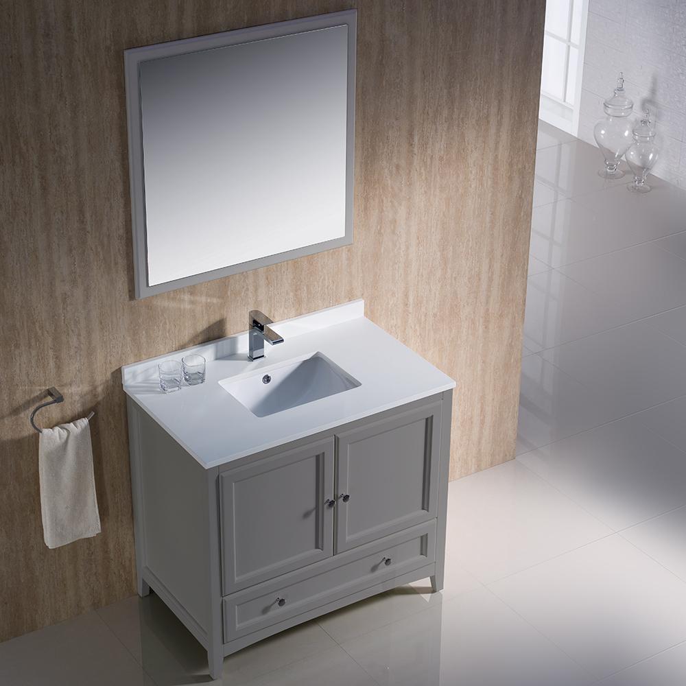 Fresca Oxford 36" Gray Traditional Bathroom Vanity