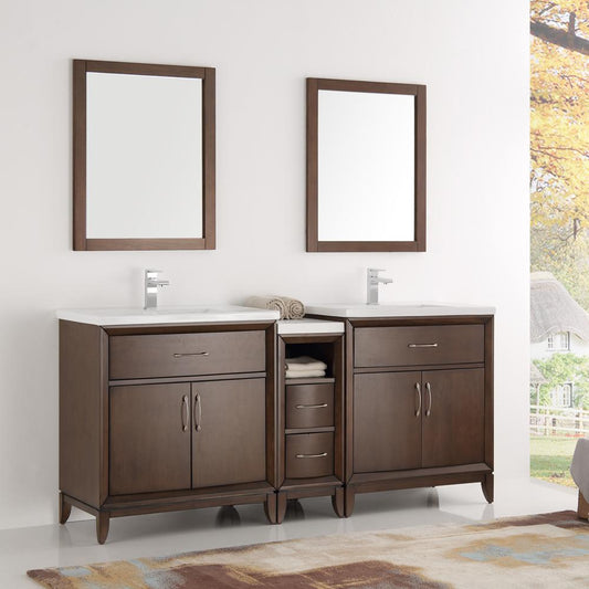 Fresca-Cambridge-72"-Antique-Coffee-Double-Sink-Traditional-Bathroom-Vanity-w/-Mirrors-(FVN21-301230AC)