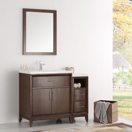 Fresca-Cambridge-42"-Antique-Coffee-Traditional-Bathroom-Vanity-w/-Mirror-(FVN21-3012AC)