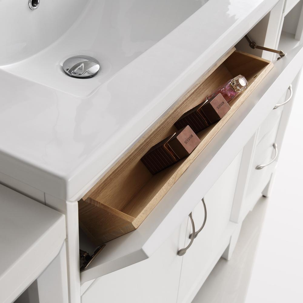 Fresca Cambridge 30" White Traditional Bathroom Vanity w/ Mirror