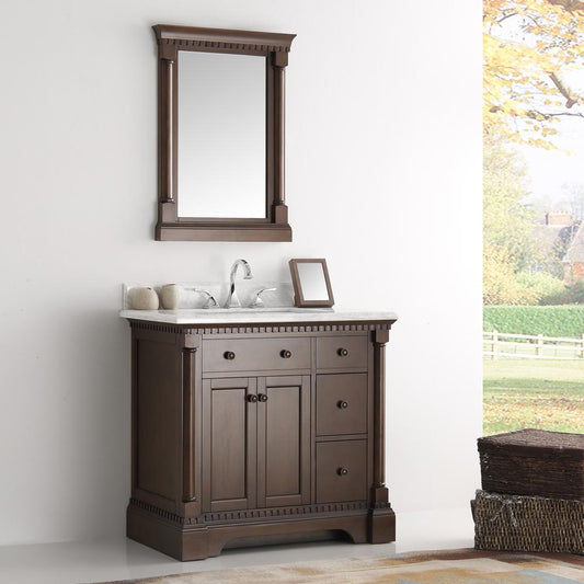 Fresca-Kingston-37"-Antique-Coffee-Traditional-Bathroom-Vanity-w/-Mirror-(FVN2236AC)