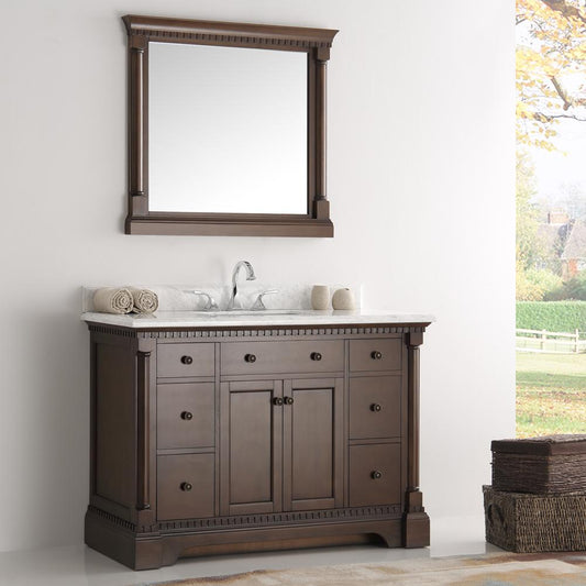 Fresca-Kingston-49"-Antique-Coffee-Traditional-Bathroom-Vanity-w/-Mirror-(FVN2248AC)