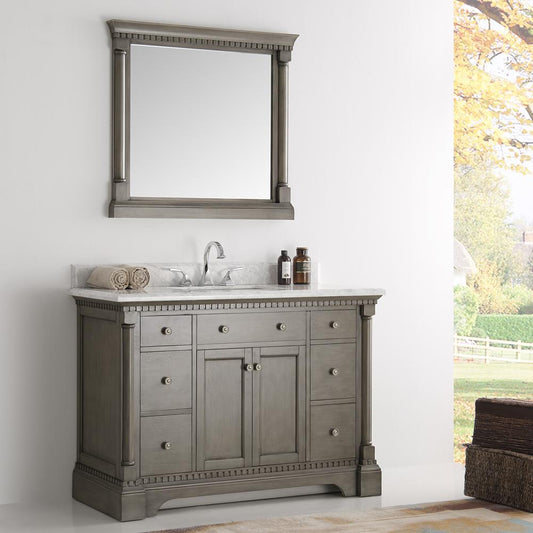 Fresca-Kingston-49"-Antique-Silver-Traditional-Bathroom-Vanity-w/-Mirror-(FVN2248SA)