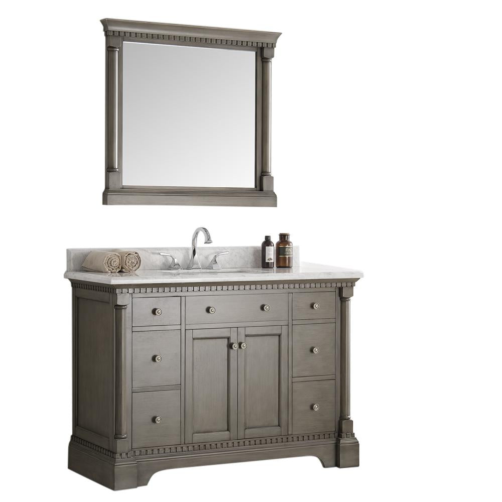 Fresca Kingston 49" Antique Silver Traditional Bathroom Vanity w/ Mirror