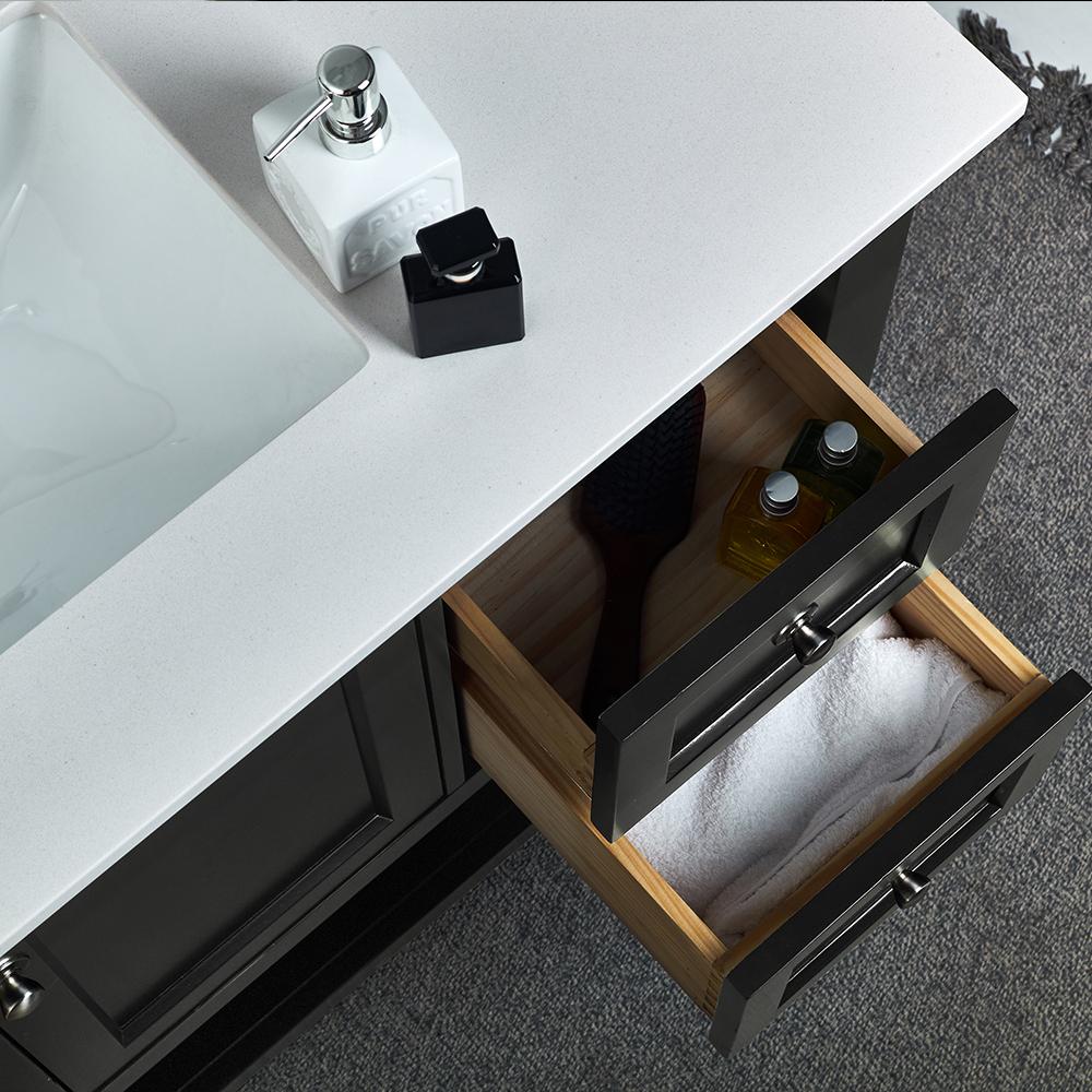 Fresca Manchester 36" Black Traditional Bathroom Vanity w/ Mirror