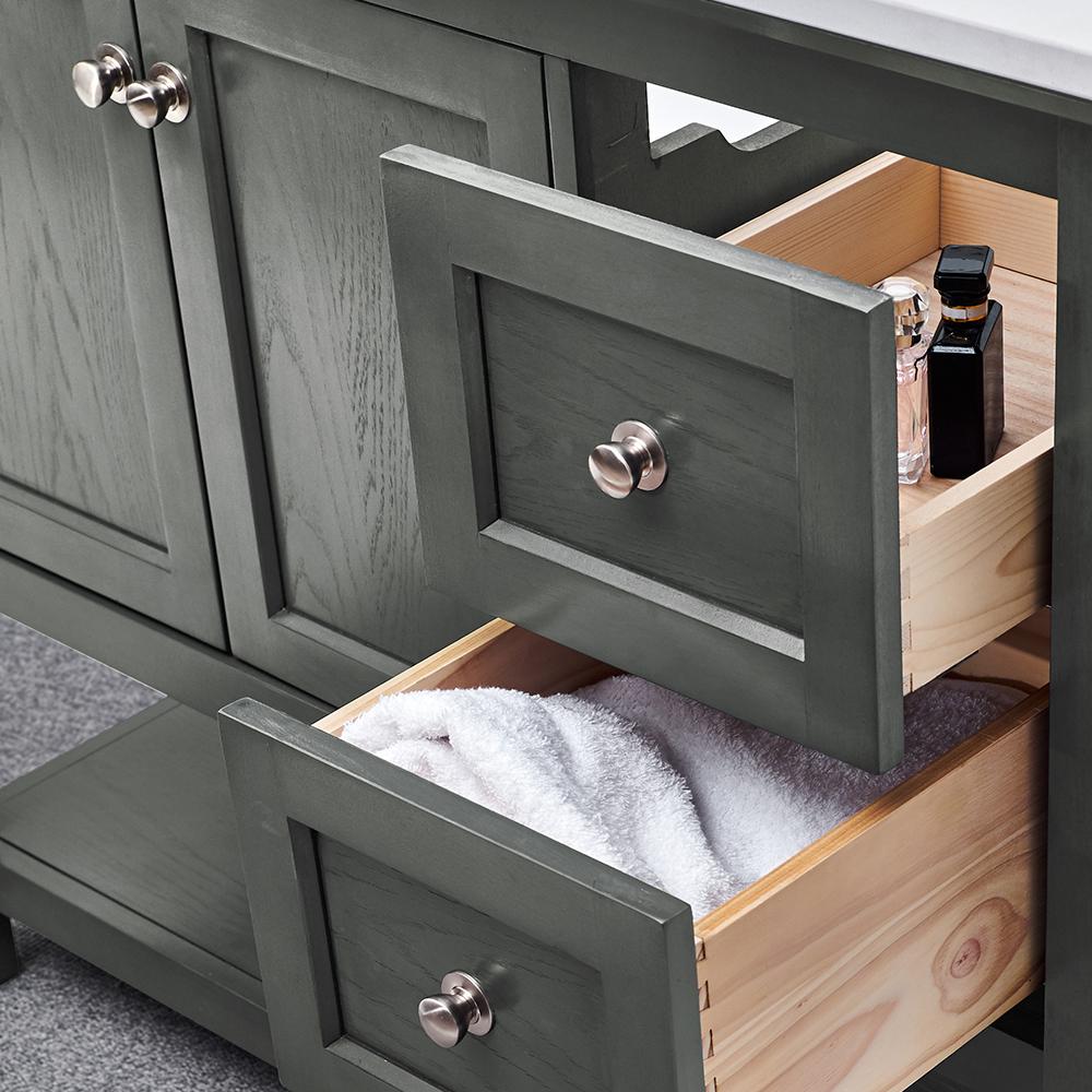 Fresca Manchester Regal 36" Gray Wood Veneer Traditional Bathroom Vanity w/ Mirror