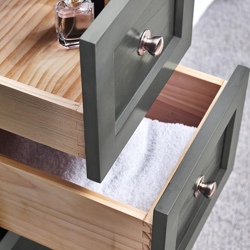 Fresca Manchester Regal 36" Gray Wood Veneer Traditional Bathroom Vanity w/ Mirror