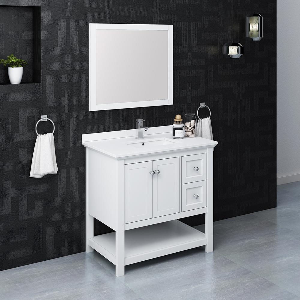 Fresca-Manchester-36"-White-Traditional-Bathroom-Vanity-w/-Mirror-(FVN2336WH)