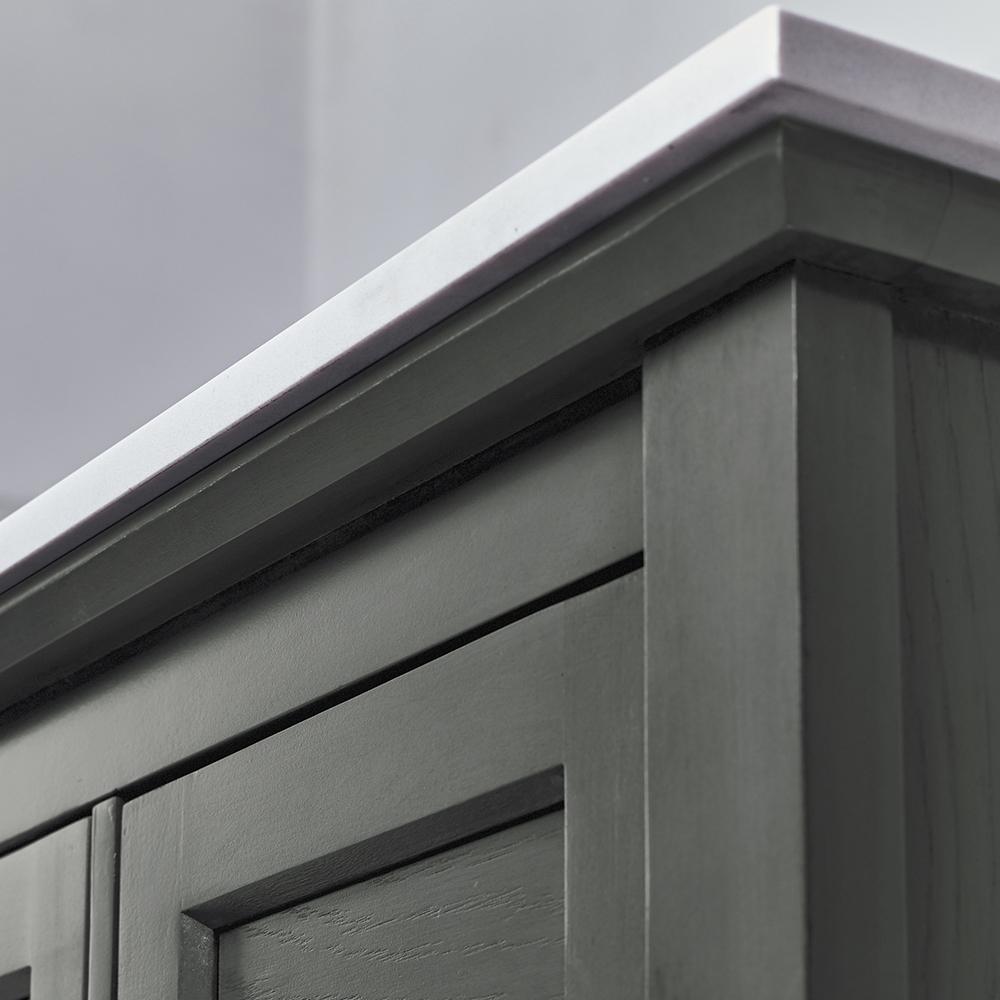 Fresca Manchester Regal 48" Gray Wood Veneer Traditional Double Sink Bathroom Vanity w/ Mirrors