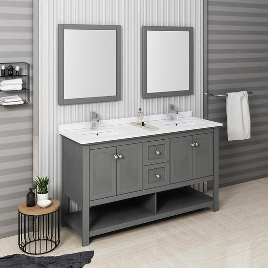 Fresca-Manchester-Regal-60"-Gray-Wood-Veneer-Traditional-Double-Sink-Bathroom-Vanity-w/-Mirrors-(FVN2360VG-D)