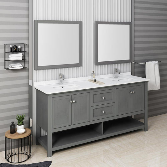 Fresca-Manchester-Regal-72"-Gray-Wood-Veneer-Traditional-Double-Sink-Bathroom-Vanity-w/-Mirrors-(FVN2372VG-D)