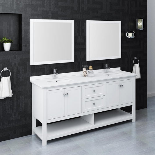 Fresca-Manchester-72"-White-Traditional-Double-Sink-Bathroom-Vanity-w/-Mirrors-(FVN2372WH-D)