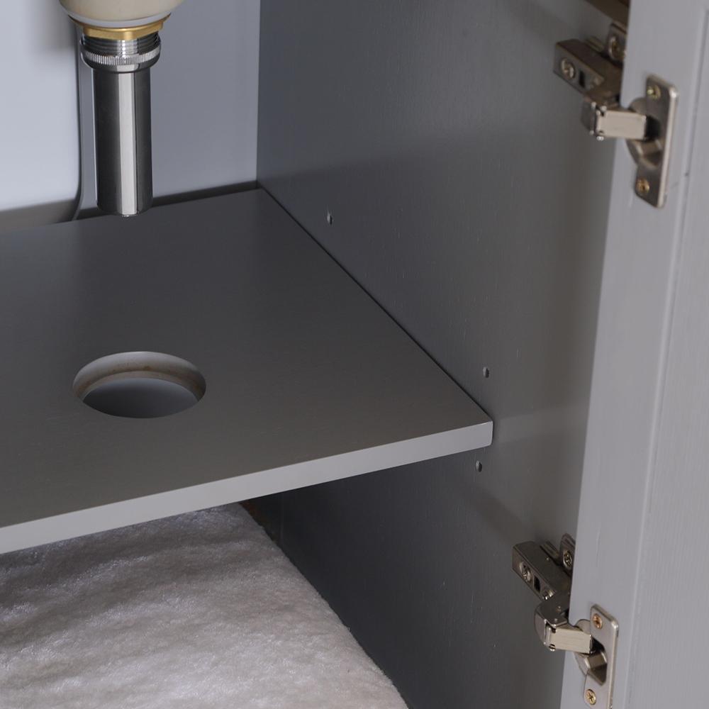 Fresca Windsor 60" Gray Textured Traditional Double Sink Bathroom Vanity w/ Mirrors